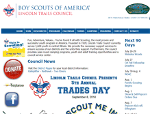 Tablet Screenshot of lincolntrailscouncil.org